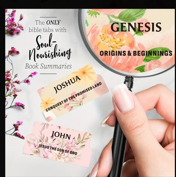 (75) piece Large floral bible tabs - Picture 2 of 3